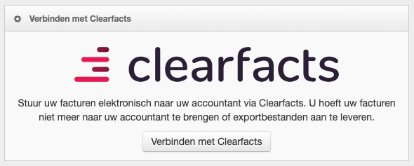 Screenshot: MyFact verbinden met Clearfacts