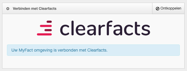 Screenshot: Clearfacts verbonden